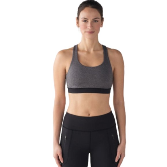 LIKE NEW! Lululemon Invigorate Bra Heathered Black/Black - Picture 3 of 13